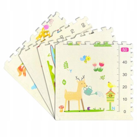 Gruba mata piankowa Eva duże puzzle pankowe 120x120x 1cm 4szt miarka EM2001 Gruba mata piankowa Eva duże puzzle pankowe 120x120x 1cm 4szt miarka EM2001