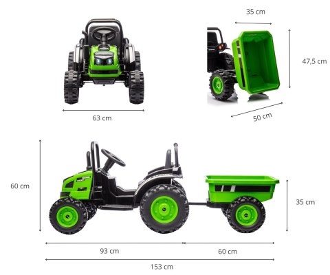 Milly Mally Pojazd na akumulator Traktor z przyczepą Farmer Green Milly Mally Pojazd na akumulator Traktor z przyczepą Farmer Green