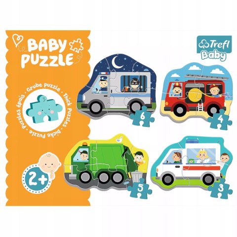Puzzle Baby pojazdy i zawody 2+ Trefl 36071 Puzzle Baby pojazdy i zawody 2+ Trefl 36071