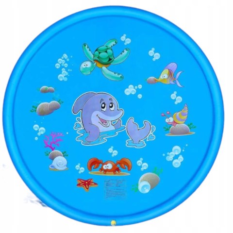 Brodzik letnia mata wodna fontanna 150 cm zraszacz delfin ślizgawka 1657 Brodzik letnia mata wodna fontanna 150 cm zraszacz delfin ślizgawka 1657