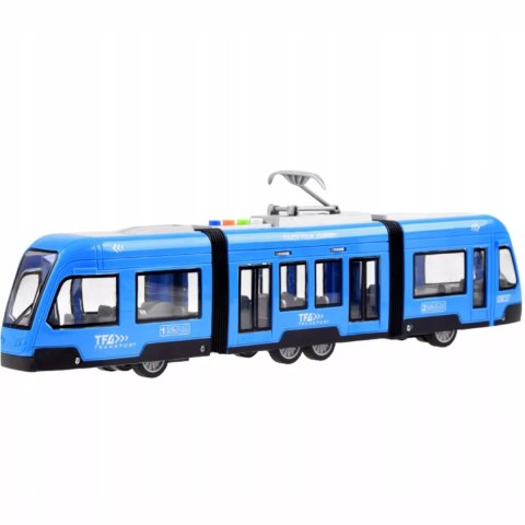Duży tramwaj jeździ dźwięki światła baterie niebieski 930B Duży tramwaj jeździ dźwięki światła baterie niebieski 930B