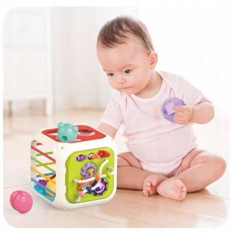 Edukacyjna kostka sensoryczna sorter kształtów klocki cymbałki 18m+ 688-62 Edukacyjna kostka sensoryczna sorter kształtów klocki cymbałki 18m+ 688-62