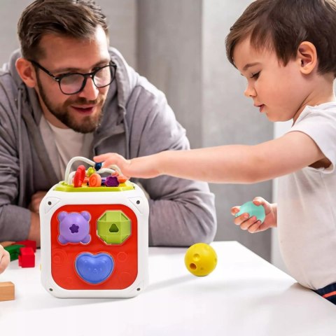 Edukacyjna kostka sensoryczna sorter kształtów klocki cymbałki 18m+ 688-62 Edukacyjna kostka sensoryczna sorter kształtów klocki cymbałki 18m+ 688-62