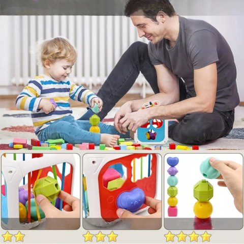 Edukacyjna kostka sensoryczna sorter kształtów klocki cymbałki 18m+ 688-62 Edukacyjna kostka sensoryczna sorter kształtów klocki cymbałki 18m+ 688-62