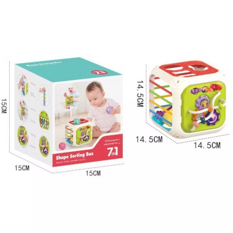 Edukacyjna kostka sensoryczna sorter kształtów klocki cymbałki 18m+ 688-62 Edukacyjna kostka sensoryczna sorter kształtów klocki cymbałki 18m+ 688-62