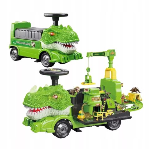 Jeździk 2w1 dinozaur + 4 autka rozkładany parking dźwig dźwięk ZH918 Jeździk 2w1 dinozaur + 4 autka rozkładany parking dźwig dźwięk ZH918
