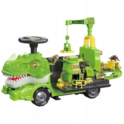 Jeździk 2w1 dinozaur + 4 autka rozkładany parking dźwig dźwięk ZH918 Jeździk 2w1 dinozaur + 4 autka rozkładany parking dźwig dźwięk ZH918