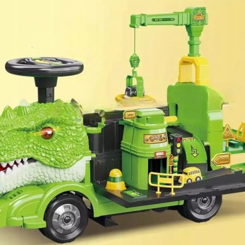 Jeździk 2w1 dinozaur + 4 autka rozkładany parking dźwig dźwięk ZH918 Jeździk 2w1 dinozaur + 4 autka rozkładany parking dźwig dźwięk ZH918