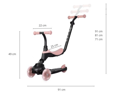Qplay Hulajnoga Sema Evo 3w1 Coral Pink Qplay Hulajnoga Sema Evo 3w1 Coral Pink