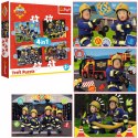 Puzzle 4w1 Strażak Sam, Przygody Strażaka Sama 4 układanki Trefl 34632