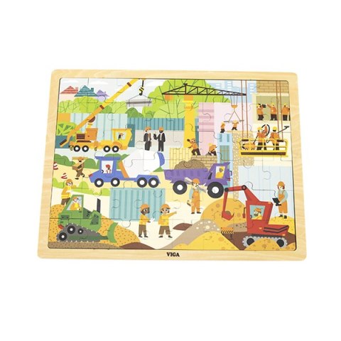 Viga 44585 Puzzle na podkładce 48 elementów - poznajemy maszyny budowlane Viga 44585 Puzzle na podkładce 48 elementów - poznajemy maszyny budowlane
