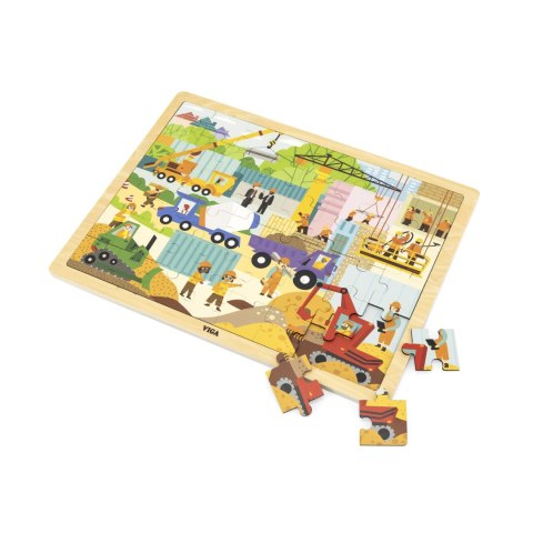 Viga 44585 Puzzle na podkładce 48 elementów - poznajemy maszyny budowlane Viga 44585 Puzzle na podkładce 48 elementów - poznajemy maszyny budowlane
