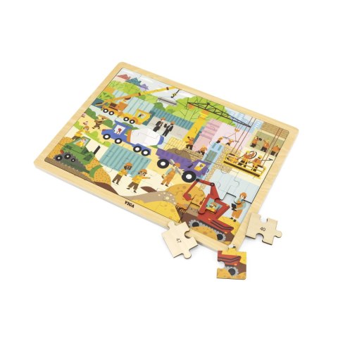 Viga 44585 Puzzle na podkładce 48 elementów - poznajemy maszyny budowlane Viga 44585 Puzzle na podkładce 48 elementów - poznajemy maszyny budowlane
