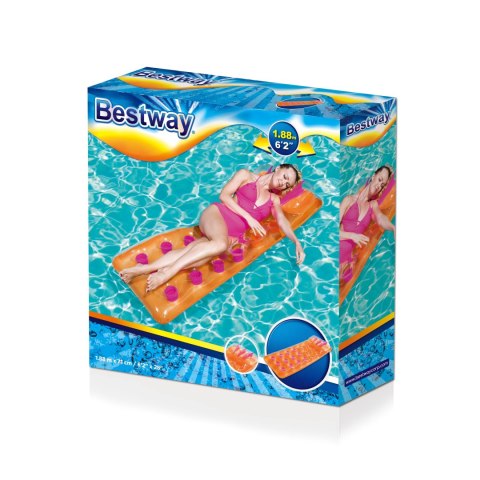 Bestway 43015 DMUCHANY MATERAC PLAŻOWY 188cm x 71cm POMARAŃCZ Bestway 43015 DMUCHANY MATERAC PLAŻOWY 188cm x 71cm POMARAŃCZ