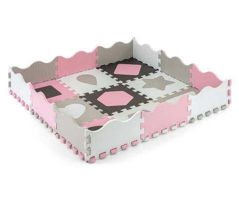 Mata piankowa puzzle Jolly 3x3 Shapes - Pink Grey Mata piankowa puzzle Jolly 3x3 Shapes - Pink Grey