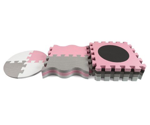 Mata piankowa puzzle Jolly 3x3 Shapes - Pink Grey Mata piankowa puzzle Jolly 3x3 Shapes - Pink Grey