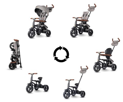 Qplay Rowerek Trójkołowy Rito Deluxe Rubber Grey Qplay Rowerek Trójkołowy Rito Deluxe Rubber Grey